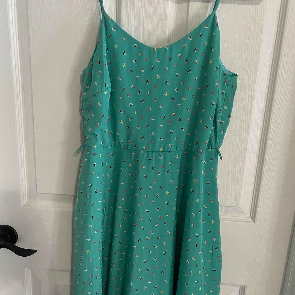 Pink Owl Teal w/ Triangle Print Spaghetti Strap Sundress Size L